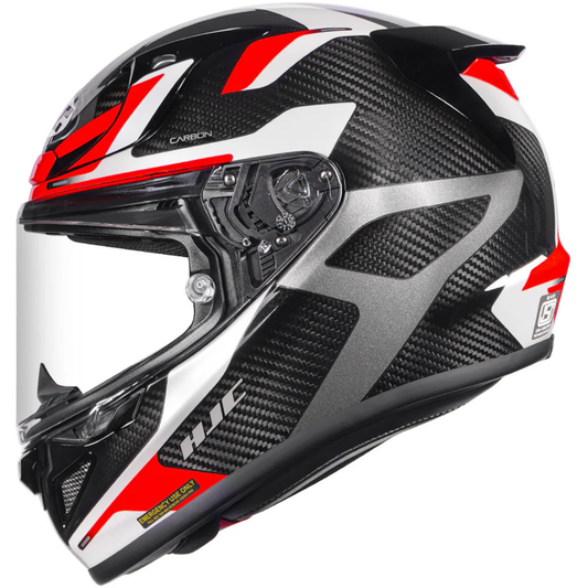 HJC Rpha 12 Xentra Carbon Fiber MC1 Helmet (ECE 22.06) - Black Red