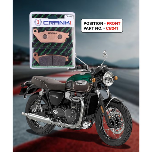 Crank1 Fully Sintered H2 Series Brake Pads for Triumph Bonneville T100 (2017 Onward)