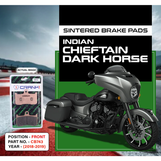 Crank1 Indian Cheiftain / Dark Horse (2018 -2019) Fully Sintered H2 Series Brake Pads