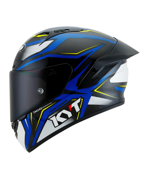 KYT NZ Race Carbon Stride Helmet - Blue White - KYT Helmets