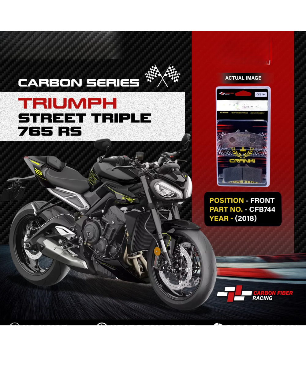 Crank1 Carbon Brake Pads for Triumph Street Triple 765 RS (2018)