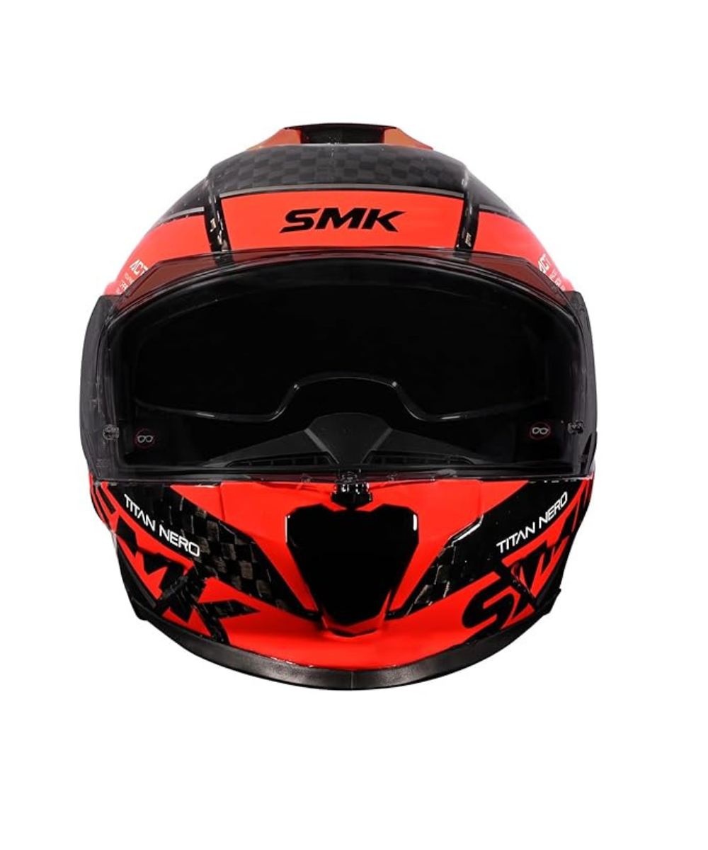 SMK Titan Carbon Nero GL236 Carbon Red Helmet