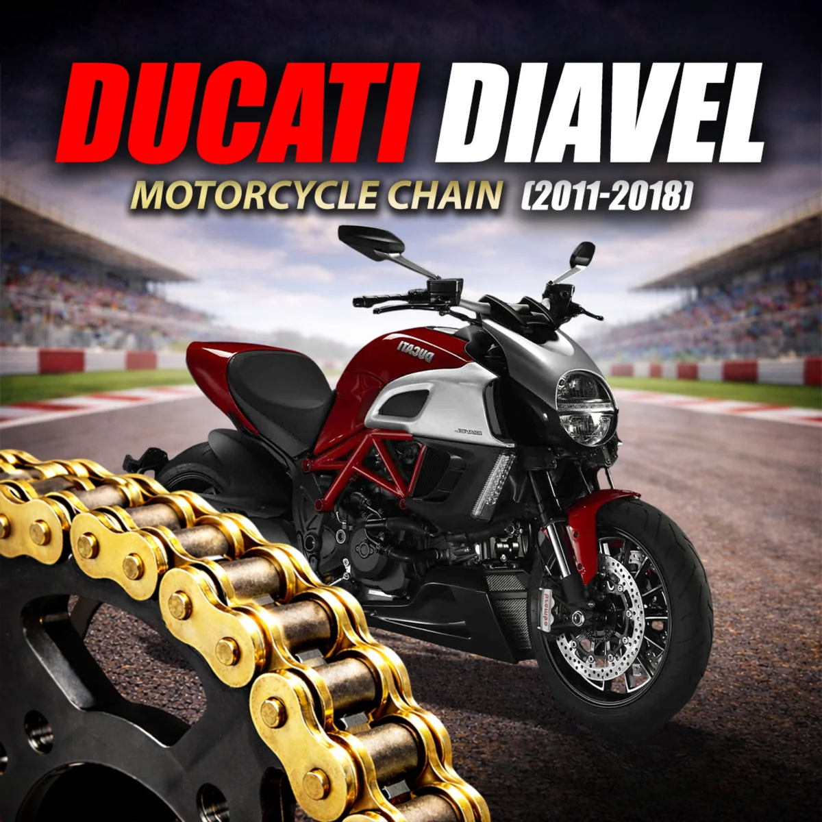 Crank1 Ducati Diavel (2011-2018) 525 Pitch ZVM-X 118L Chain - Gold