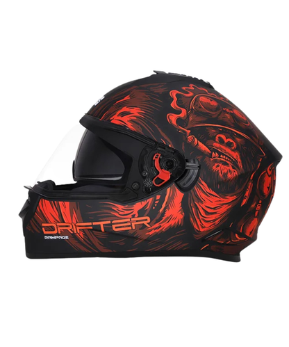Studds Drifter D3 Rampage Decor Graphics Helmet - Matt Black Red N2