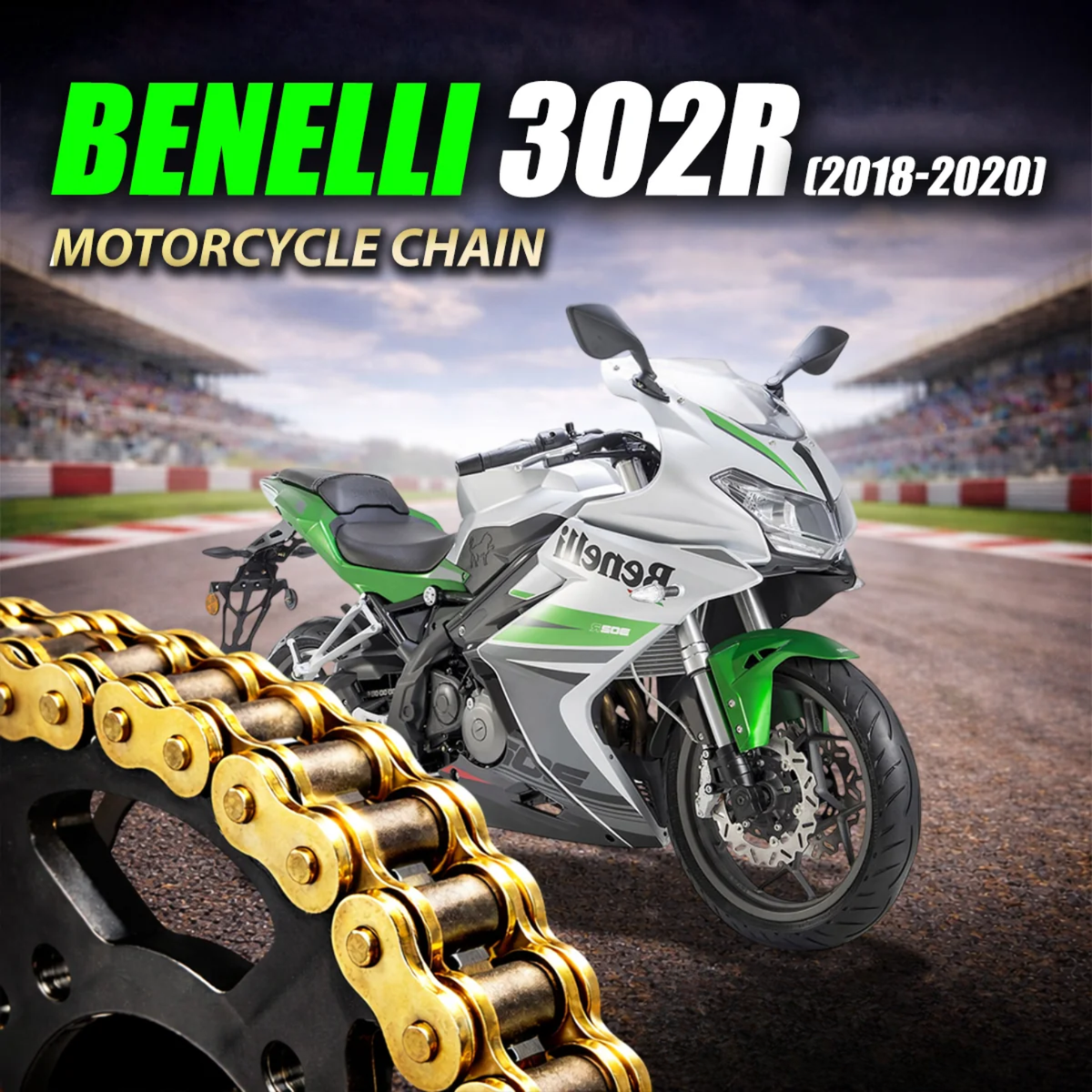 Crank1 Benelli 302R (2018-2020) 525 Pitch ZVM-X 108L Chain - Gold