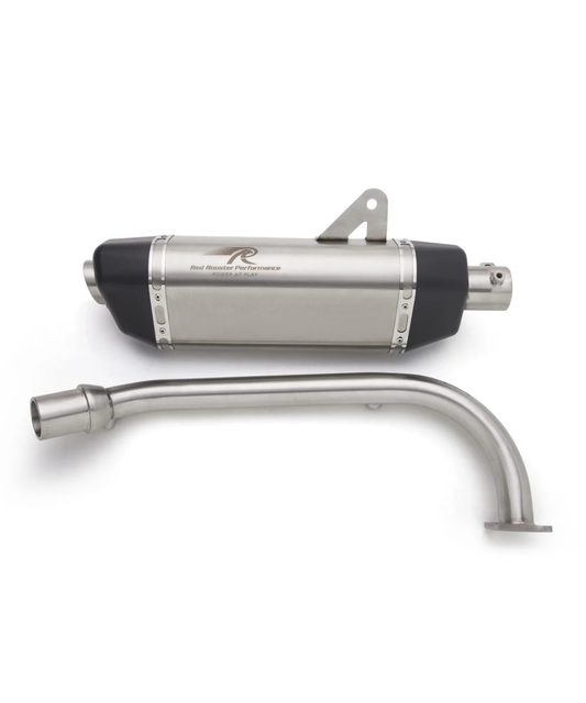 Red Rooster Performance Luna Exhaust for Aerox 155 (With Bend Pipe) - Silver Matte