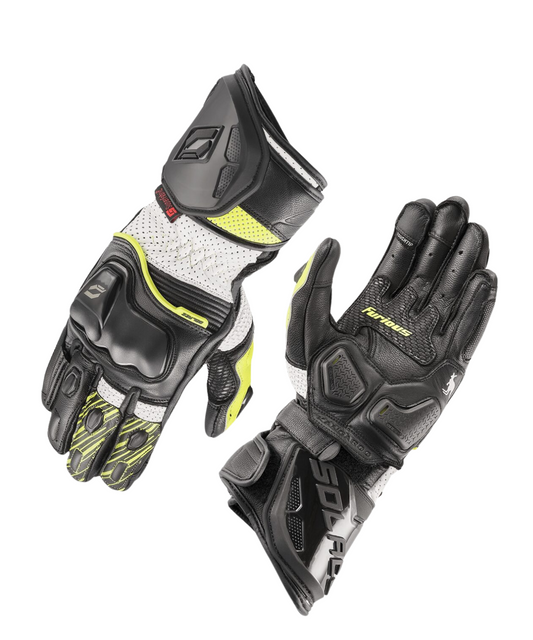 Solace Furious V3.0 CE Riding Gloves - Black White Neon