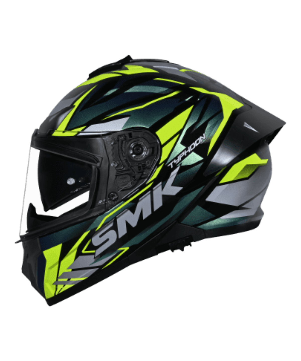 SMK Typhoon Rival GRPS MA254C Full Face Helmet - Matt Black Blue Yellow - SMK