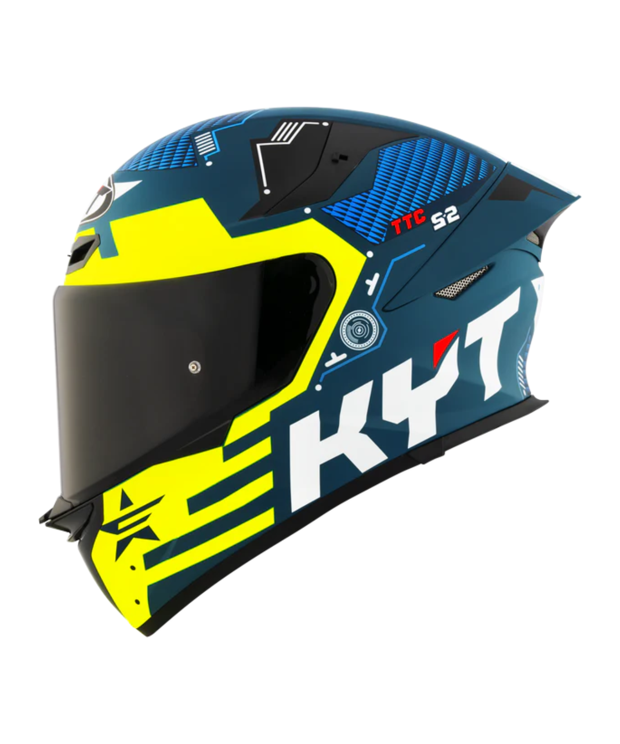 KYT TT-Revo Fuselage Helmet - Matt Yellow Blue