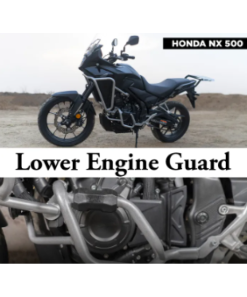 Zana Lower Mild Steel Engine Guard For Honda NX500 / 500X - Silver - ZI-8469