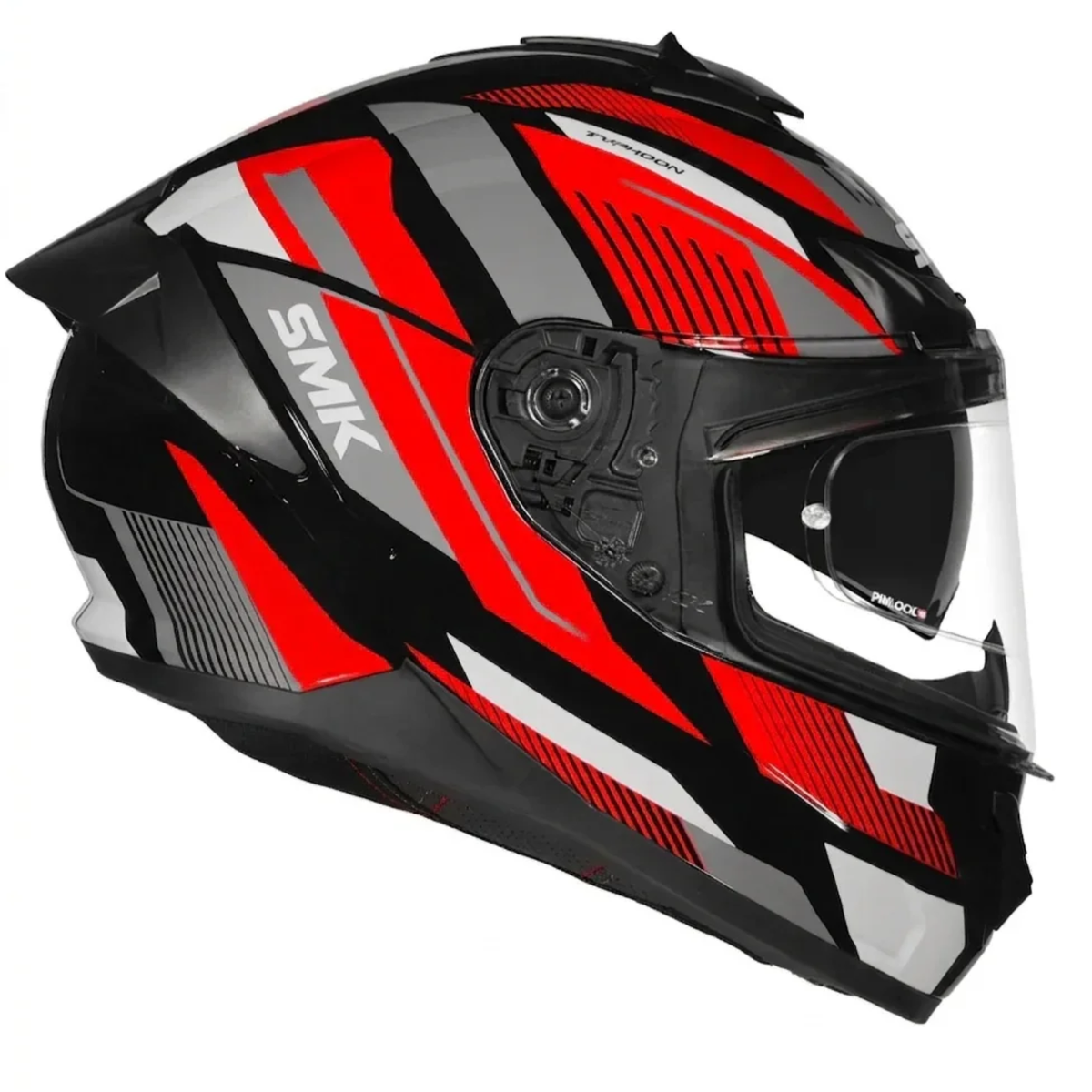 SMK Typhoon Sparko GRPS MA236 Ful Face Helmet - Matt Black Red Grey - SMK