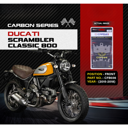 Crank1 Carbon Brake Pads for Ducati Scrambler Classic 800 (2015-2018)
