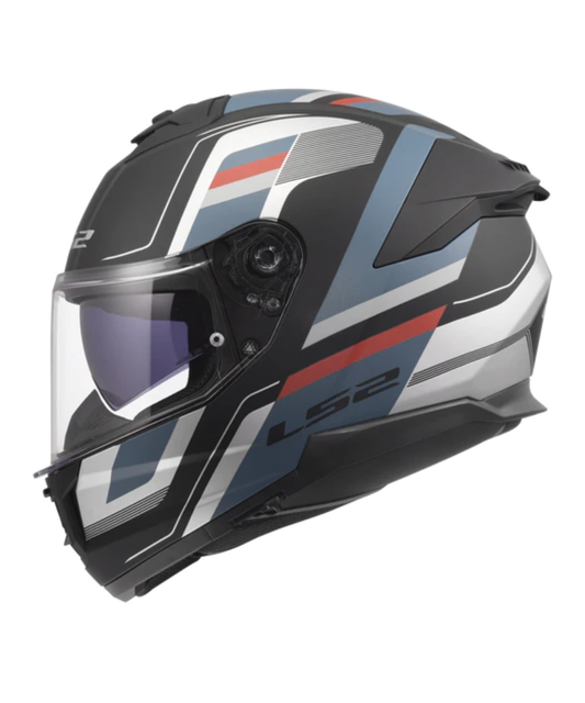 LS2 FF320 Stream II Vintage Helmet 06 - Matt Black Grey Red