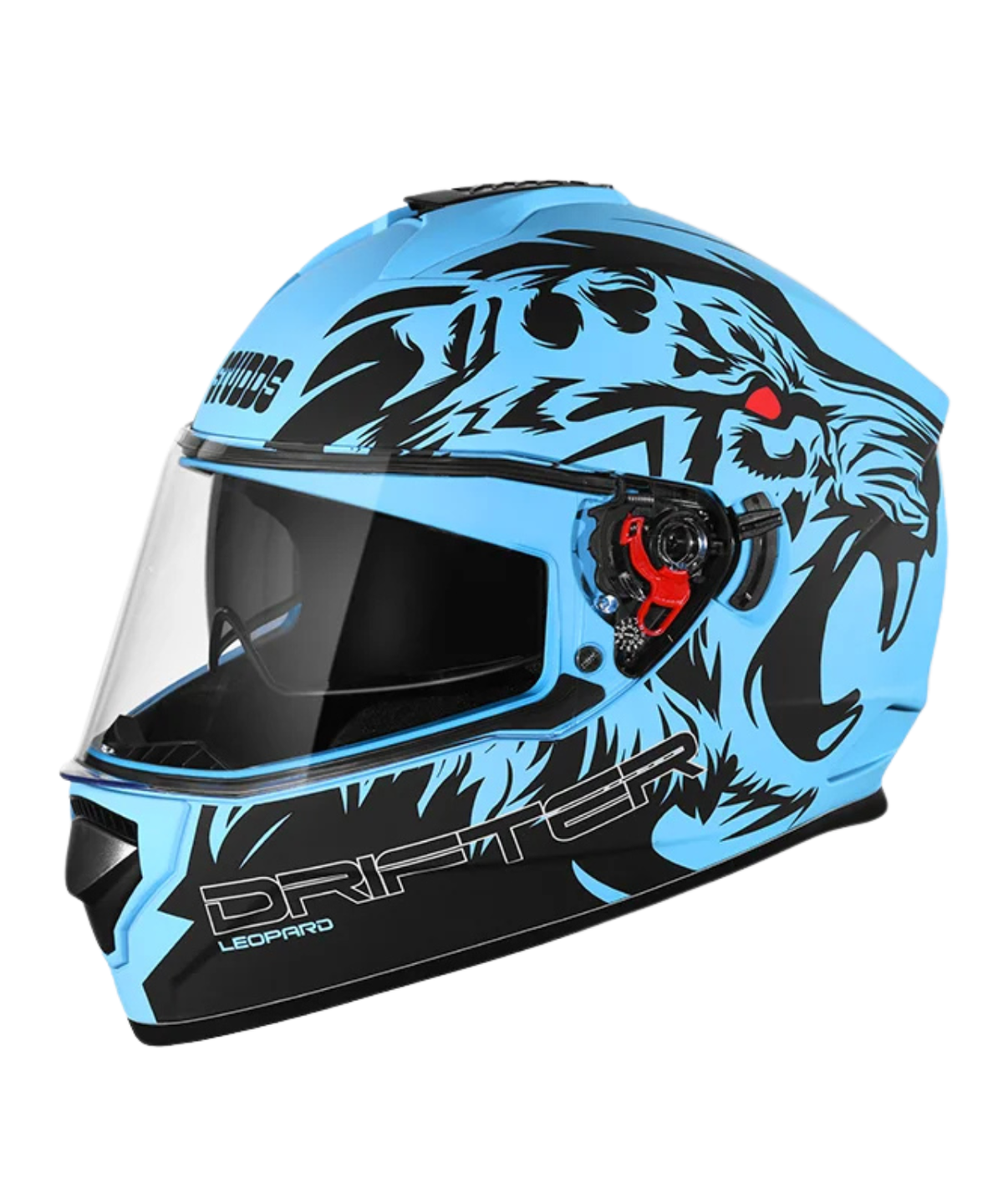 Studds Drifter D2 Leopard Decor Graphics Helmet - Gloss Blue Black N9 - Studds