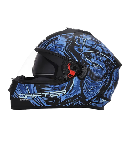 Studds Drifter D3 Rampage Decor Graphics Helmet - Matt Black Blue N1