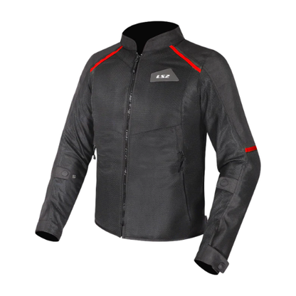 LS2 Breeze Man Riding Jacket - Black Red