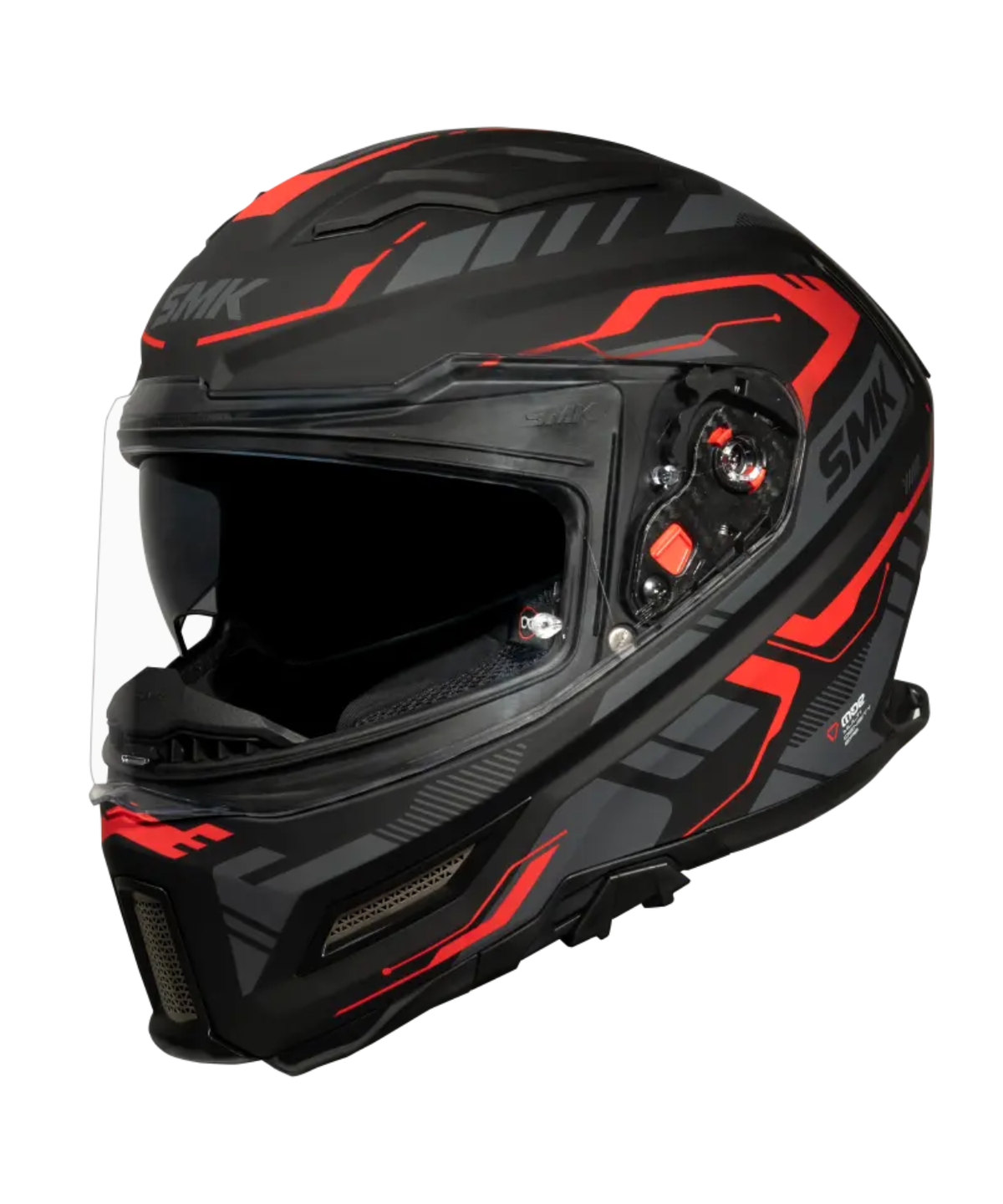 SMK Agnar Tektron GRPS GL263 Full Face Helmet - Gloss Black Red - SMK
