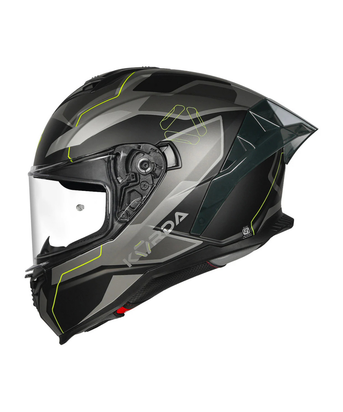 Korda Shockwave Flow Helmet - Matt Grey Fluorescent Yellow - Korda