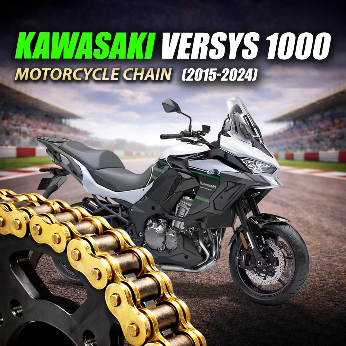 Crank1 Kawasaki Versys 1000 (2015-2024) 525 Pitch ZVM-X 116L Chain - Gold