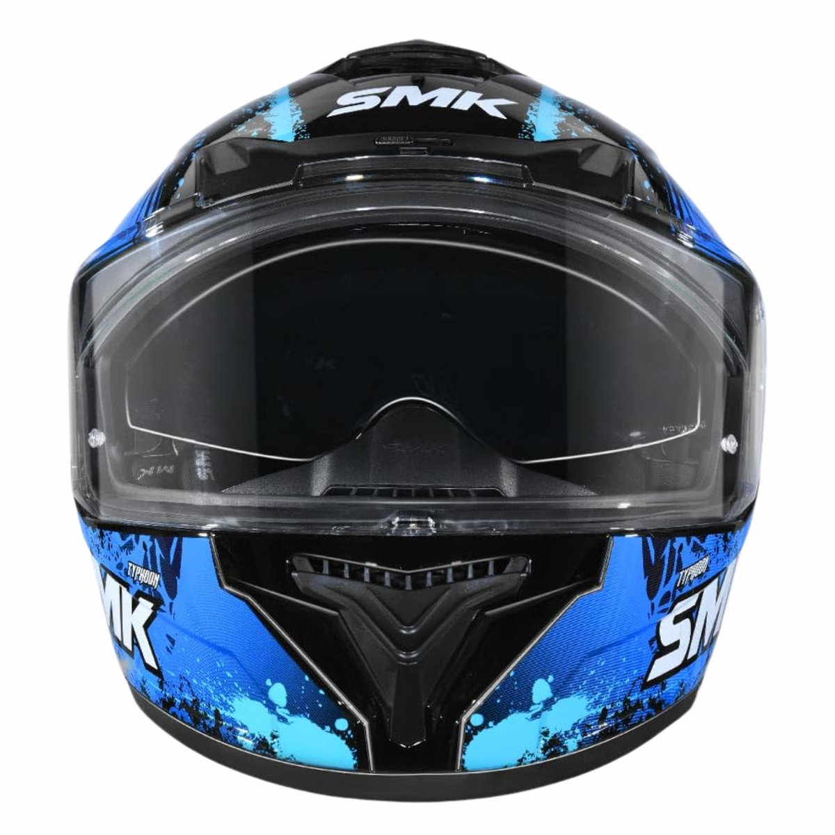 SMK Typhoon Reptile GL255 Gloss Black Blue Helmet - SMK