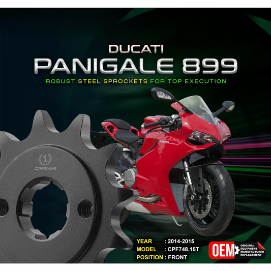 Crank1 Ducati Panigale 899 (2014-2015) Performance Motorcycle Sprocket - Black - CPF748.15T