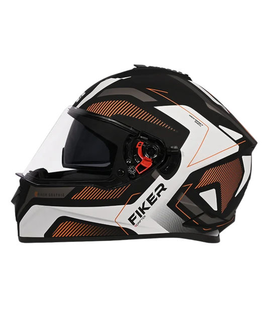 Studds Drifter D5 Fiker Decor Graphics Helmet - Matt Black Brown N11