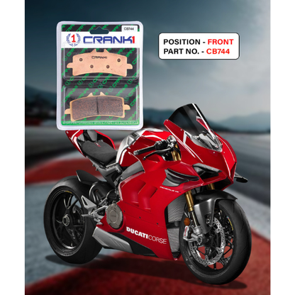 Crank1 Fully Sintered H2 Series Brake Pads for Ducati Panigale V4