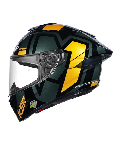 NHK K5R Shield Helmet - Gloss Black Silver Yellow