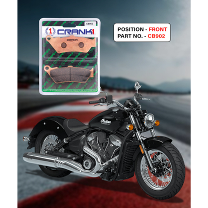 Crank1 Fully Sintered H2 Series Brake Pads for Indian Scout Classic (2017-2021)