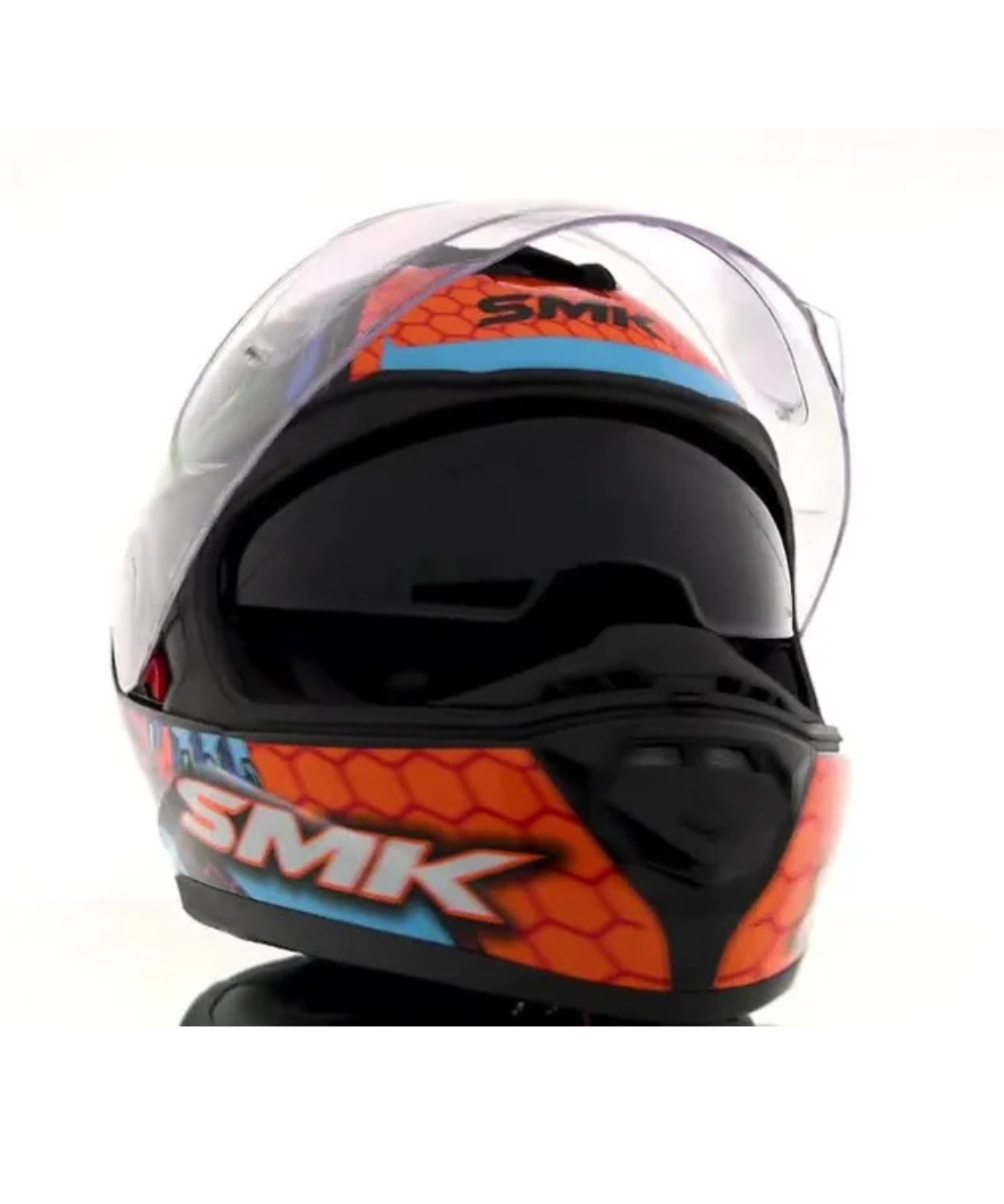 SMK Twister Dragon GL758 Orange Blue Helmet - SMK