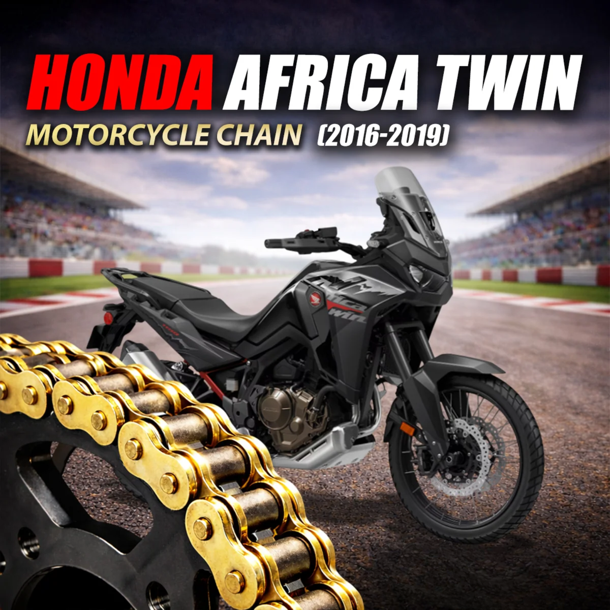 Crank1 Honda Africa Twin (2016-2019) 525 Pitch ZVM-X 124L Chain - Gold