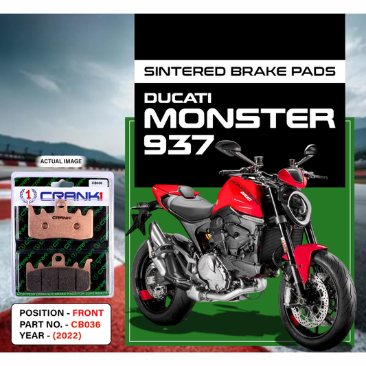 Crank1 Fully Sintered H2 Series Brake Pads for Ducati Monster 937 (2022)