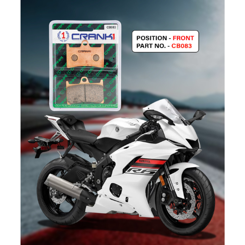 Crank1 Fully Sintered H2 Series Brake Pads for Yamaha YZF-R6 (2017 Onwards)