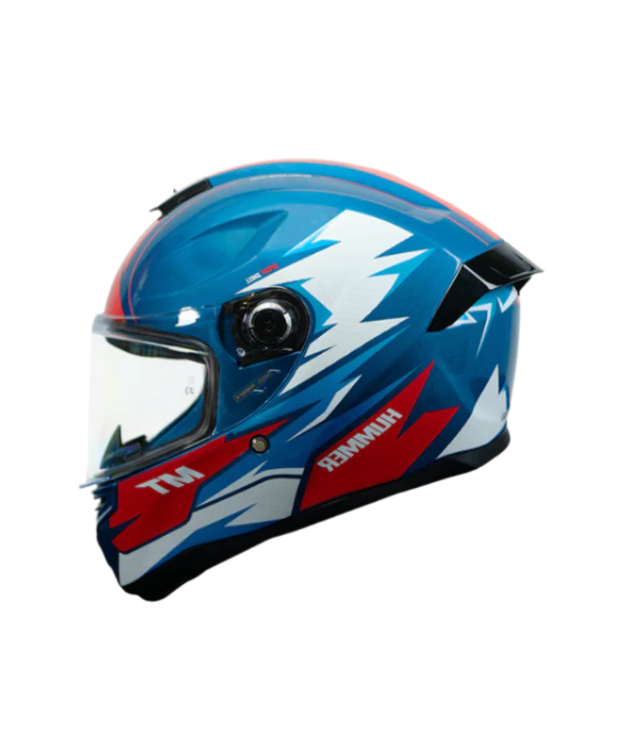 MT Hummer B Shine C7 Helmet - Gloss White Blue Red