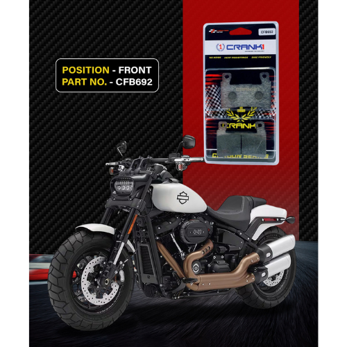Crank1 Carbon Brake Pads for Harley Davidson Softail Fat Bob (2018 Onwards)