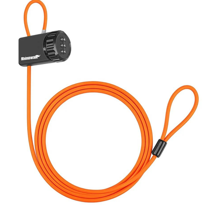 Rhinowalk 2 M Heavy Duty Bicycle Cable Lock - Orange - XM10200