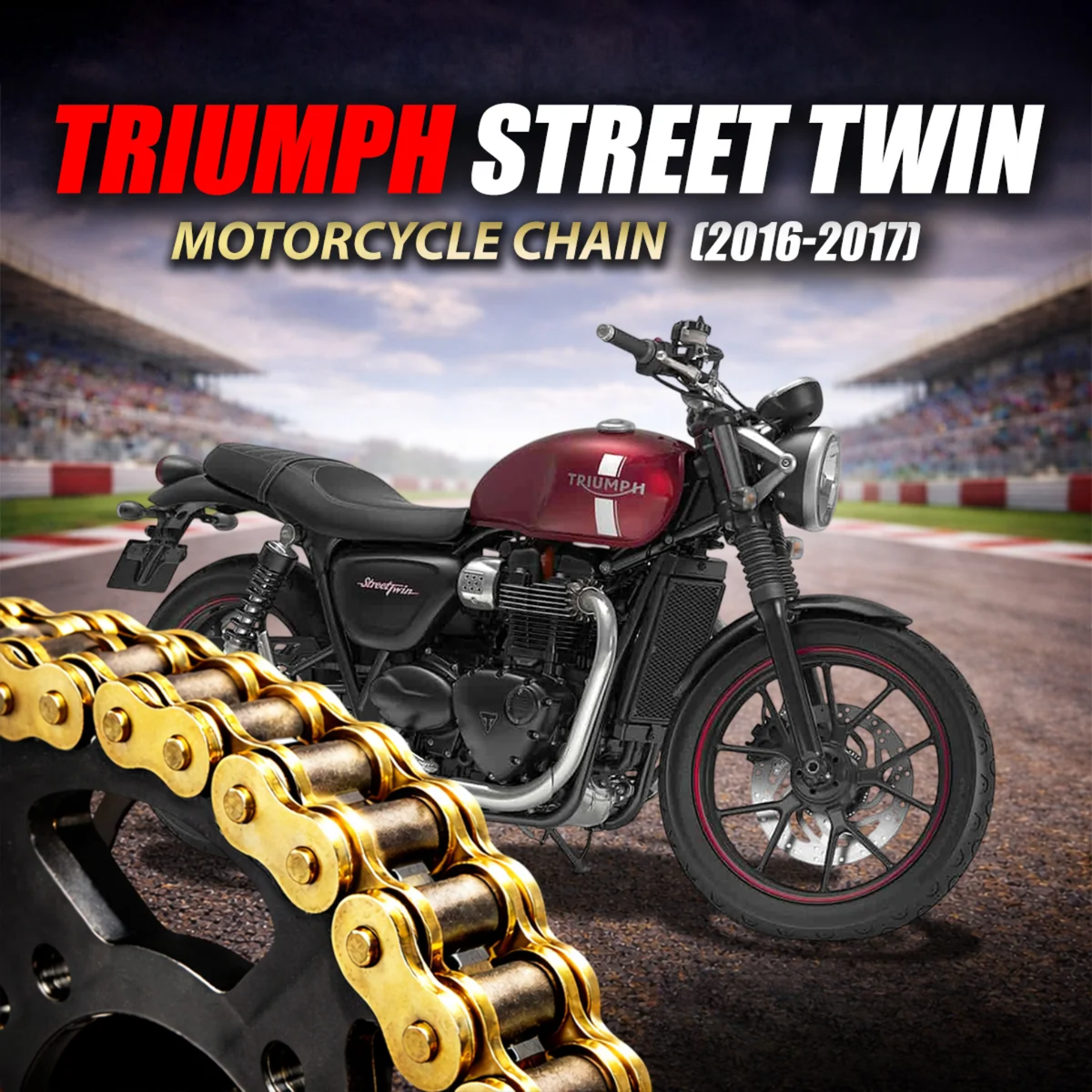Crank1 Triumph Street Twin (2016-2017) 520 Pitch ZVM-X 102L Chain - Gold