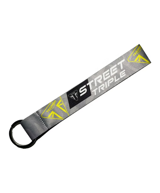 Fast Bend 2575 Street Triple Silver Cloth Keychain - Grey