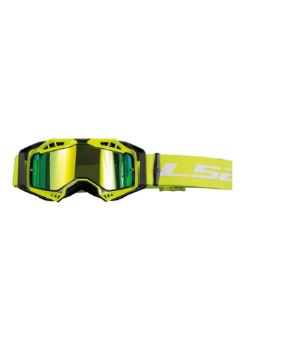 LS2 Aura Pro Goggle Black Hiv Yellow With Iridium Visor