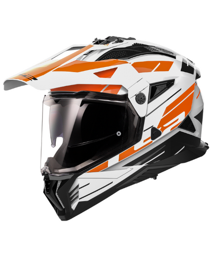 LS2 MX436 Pioneer II Dual Sport Helmet ECE 22.06 - Namib White Orange