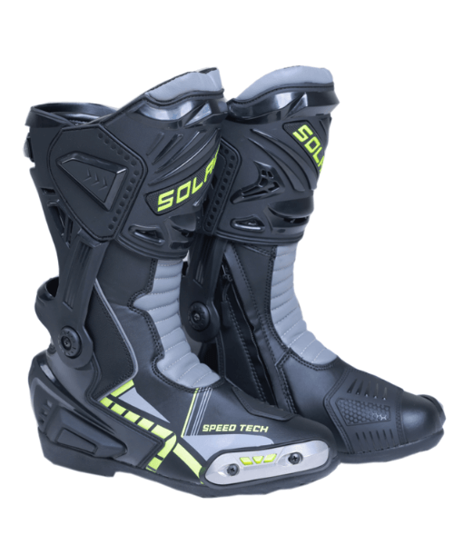 Solace Speed Tech V2 Riding Boots - Black & Neon