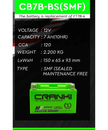 Crank1 Battery For Ducati Panigale V4 Standard CC1198-2018 TO 2021-CB7B-BS