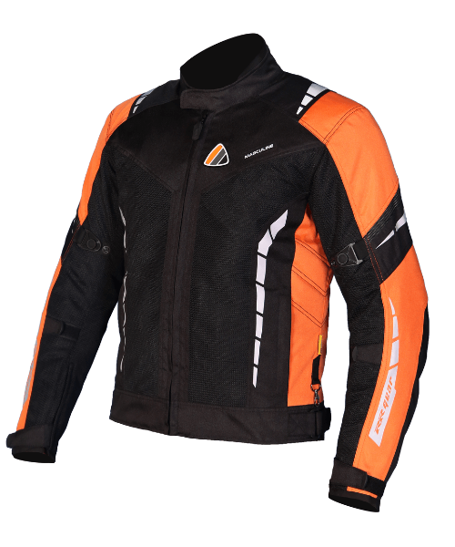 RR Gears Masculine Riding Jacket - Black Orange
