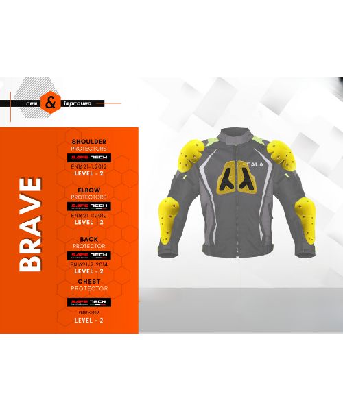 Scala Brave Riding Jacket - Black Grey Neon