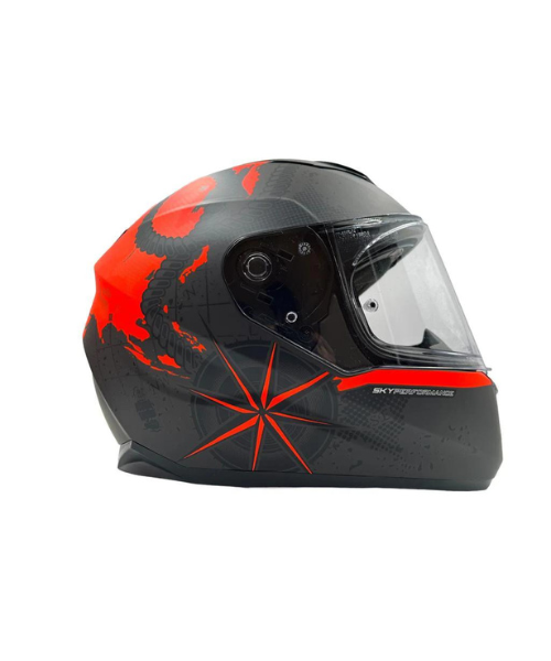 LS2 FF320 Stream Evo Viator D Ring Helmet - Matt Black 7C Red