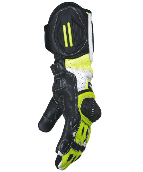 Tarmac Rapid Full Gauntlet Riding Gloves - Black White Fluo