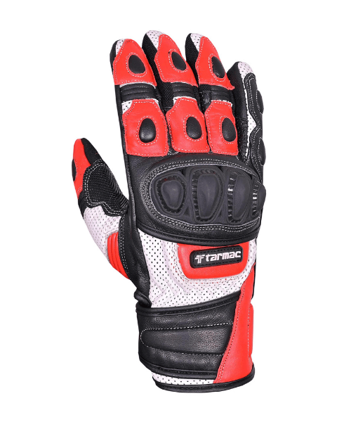 Tarmac Swift Motorcycle Riding Gloves - Black White Red