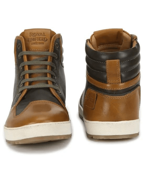 Royal Enfield Contrast Retro Riding Boots - Olive & Tan