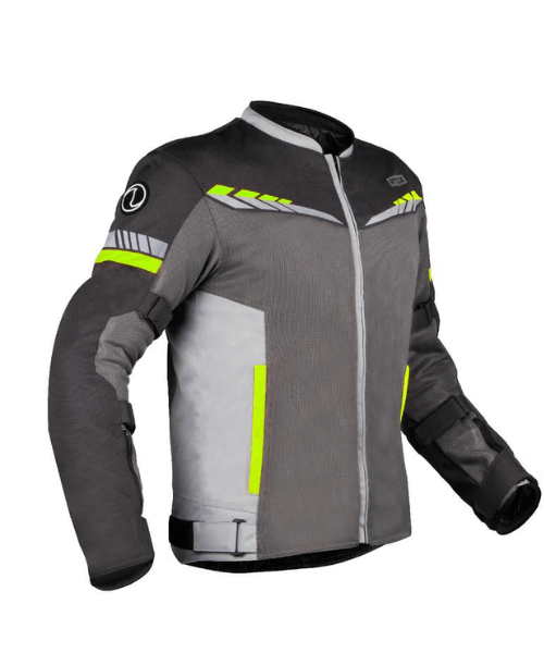 Rynox Air GT 4 Motorcycle Riding Jacket - Grey Hi Viz Green