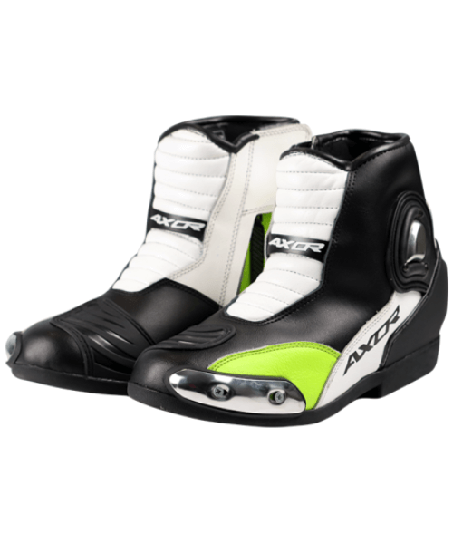 Axor Slicks Motorcycle Riding Boots - Black Neon Green